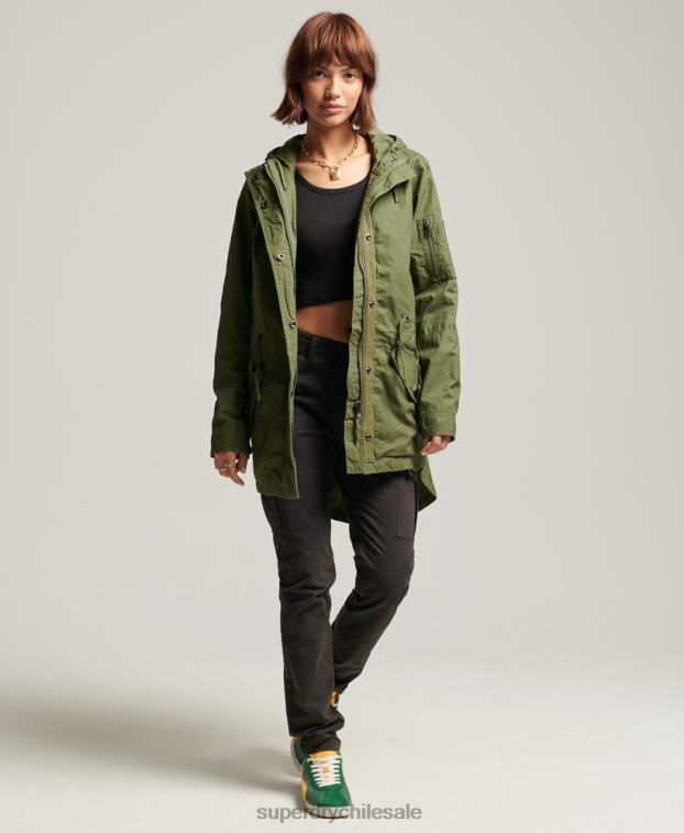 mujer Superdry caqui parka de campo 2R68Z5433