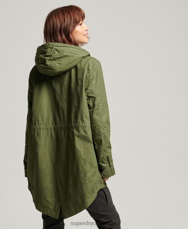 mujer Superdry caqui parka de campo 2R68Z5433