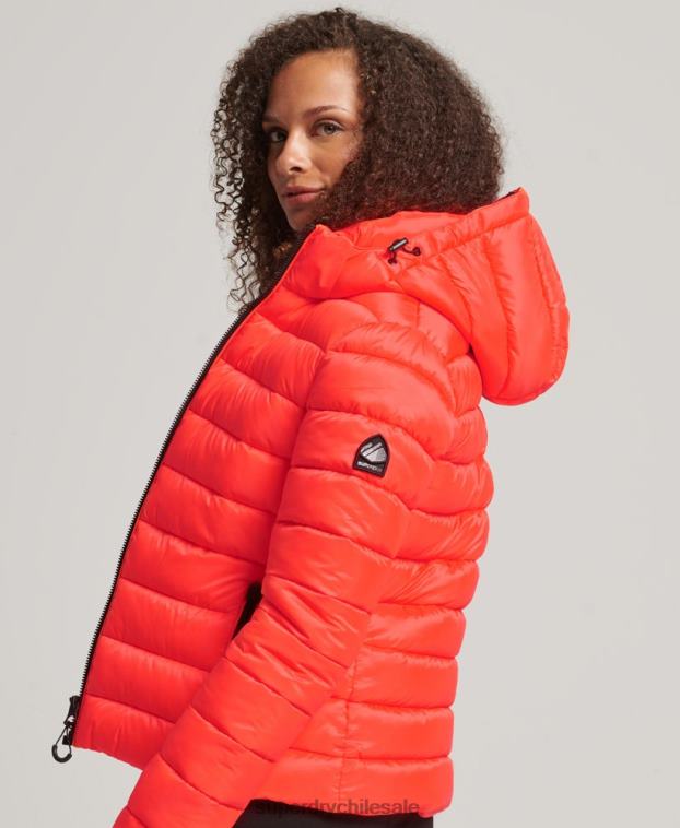mujer Superdry coral chamarra acolchada clásica con capucha 2R68Z3790