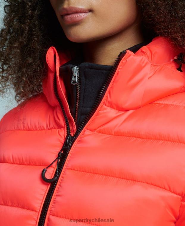 mujer Superdry coral chamarra acolchada clásica con capucha 2R68Z3790