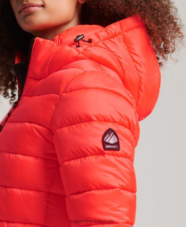 mujer Superdry coral chamarra acolchada clásica con capucha 2R68Z3790