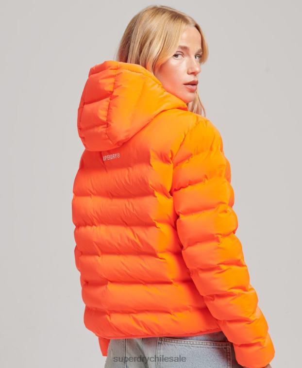 mujer Superdry coral chamarra acolchada para todas las estaciones 2R68Z3635