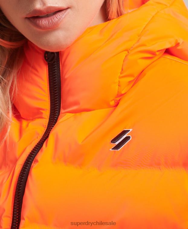 mujer Superdry coral chamarra acolchada para todas las estaciones 2R68Z3635