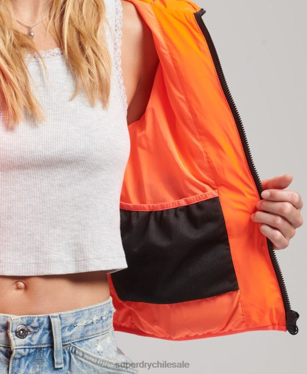 mujer Superdry coral chamarra acolchada para todas las estaciones 2R68Z3635