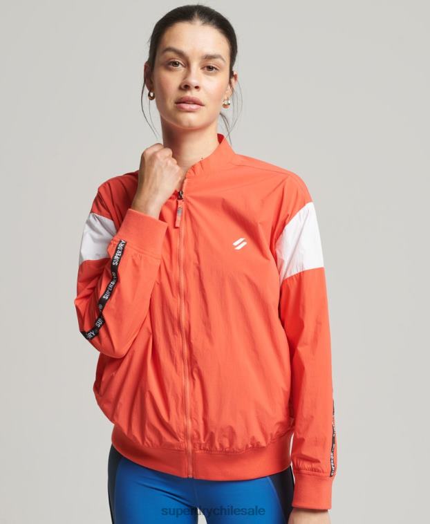 mujer Superdry coral chamarra bomber oversize de tren 2R68Z5489