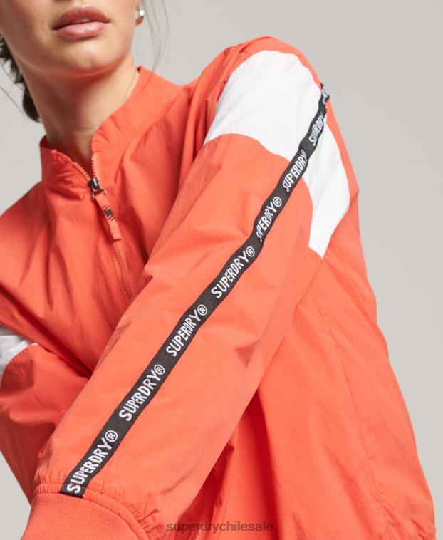 mujer Superdry coral chamarra bomber oversize de tren 2R68Z5489