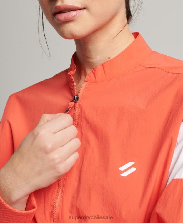 mujer Superdry coral chamarra bomber oversize de tren 2R68Z5489