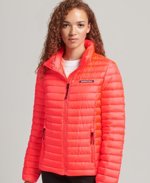 mujer Superdry coral chamarra de plumón con núcleo técnico 2R68Z3714