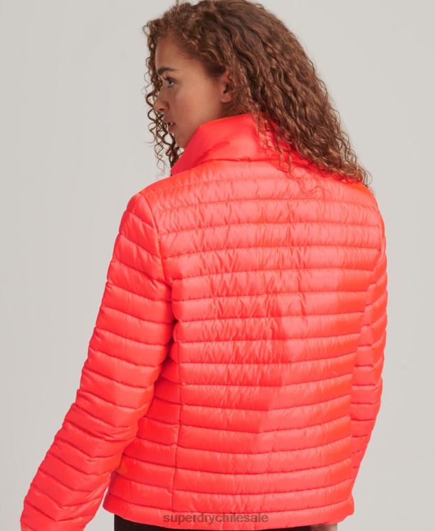 mujer Superdry coral chamarra de plumón con núcleo técnico 2R68Z3714