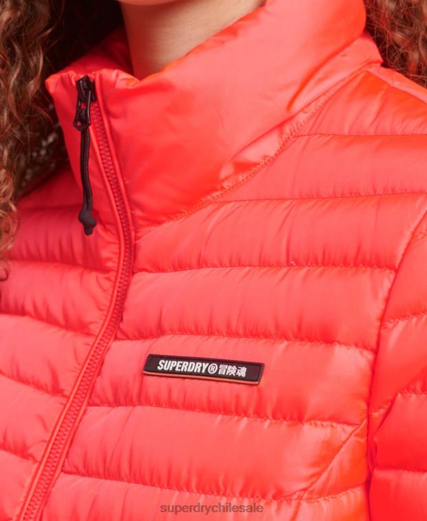 mujer Superdry coral chamarra de plumón con núcleo técnico 2R68Z3714