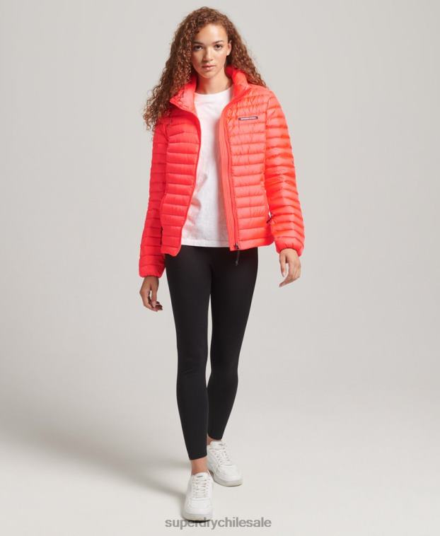 mujer Superdry coral chamarra de plumón con núcleo técnico 2R68Z3714