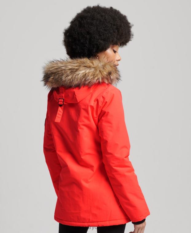 mujer Superdry coral chamarra parka Everest 2R68Z5648