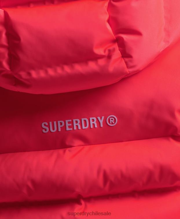 mujer Superdry coral chaqueta acolchada termosellada 2R68Z3711