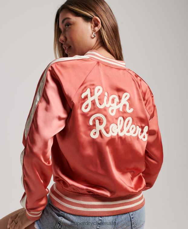 mujer Superdry coral chaqueta derby con ruedas 2R68Z3530