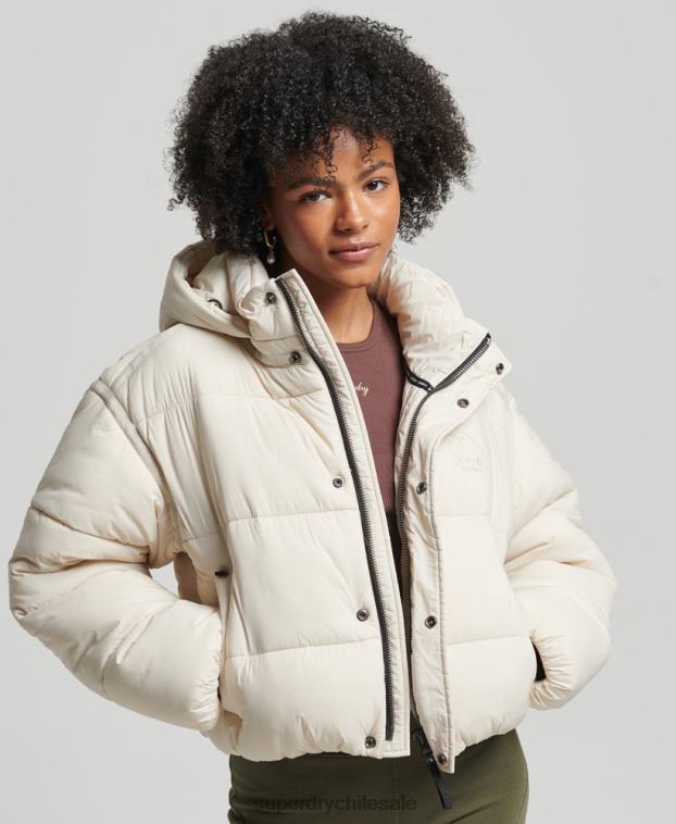 mujer Superdry crema chamarra capitonada capullo capullo 2R68Z3642