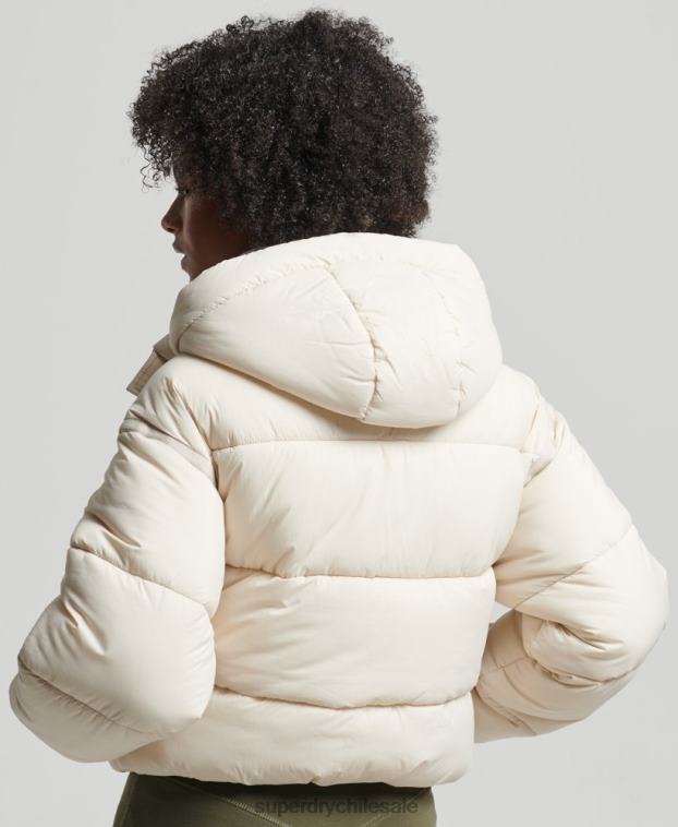 mujer Superdry crema chamarra capitonada capullo capullo 2R68Z3642