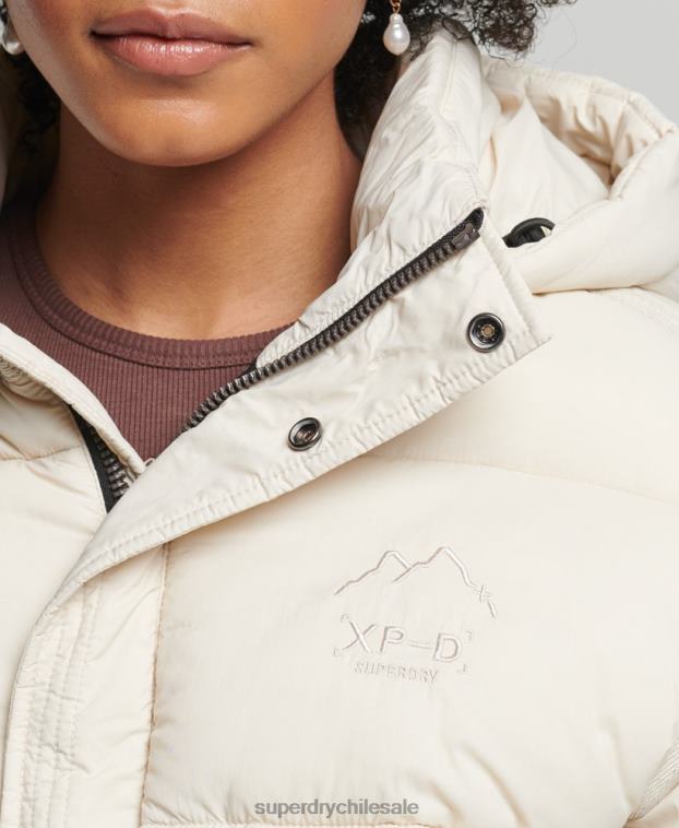 mujer Superdry crema chamarra capitonada capullo capullo 2R68Z3642