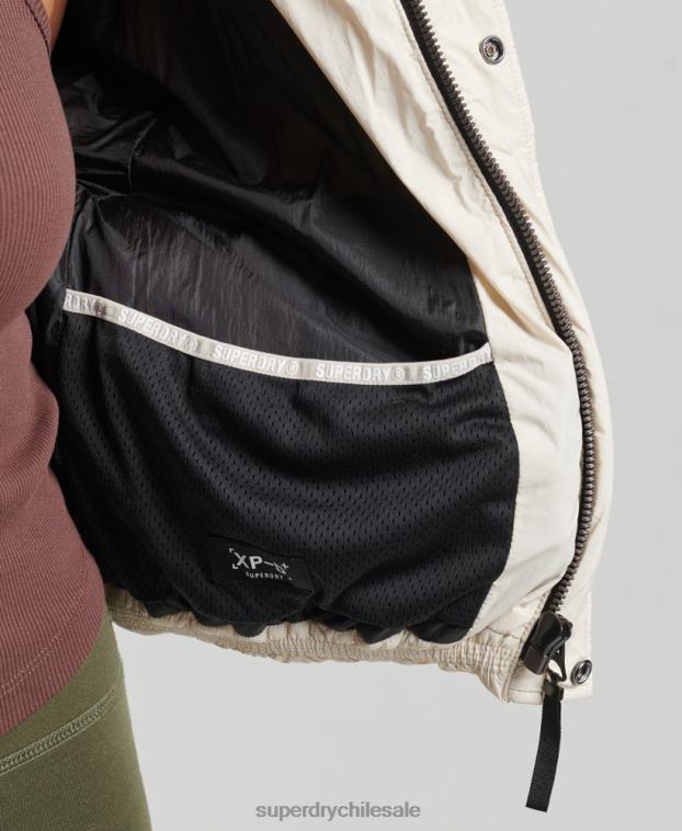 mujer Superdry crema chamarra capitonada capullo capullo 2R68Z3642