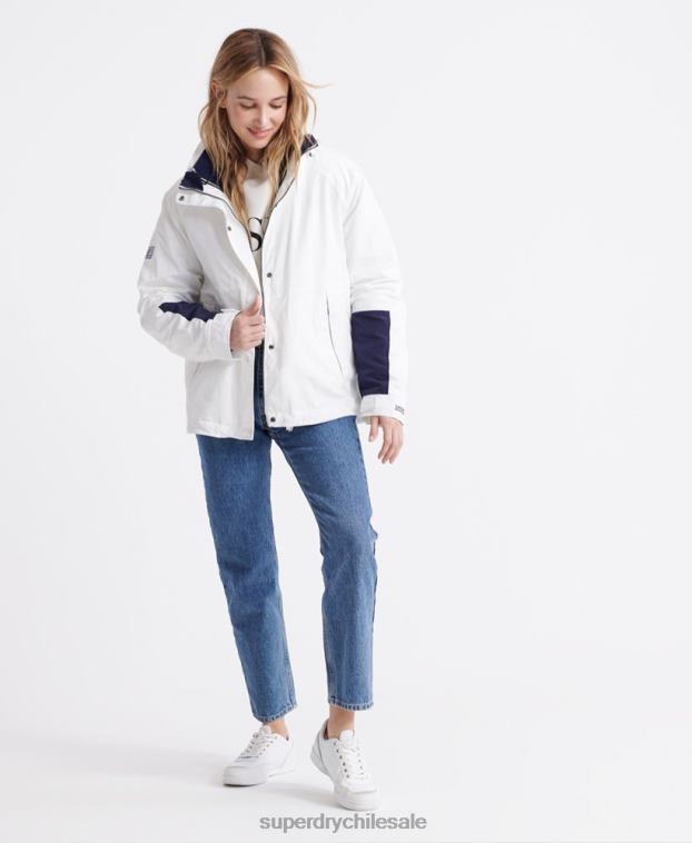 mujer Superdry crema chamarra esencial 4 en 1 de manga larga 2R68Z3857