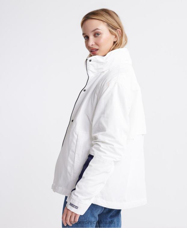 mujer Superdry crema chamarra esencial 4 en 1 de manga larga 2R68Z3857