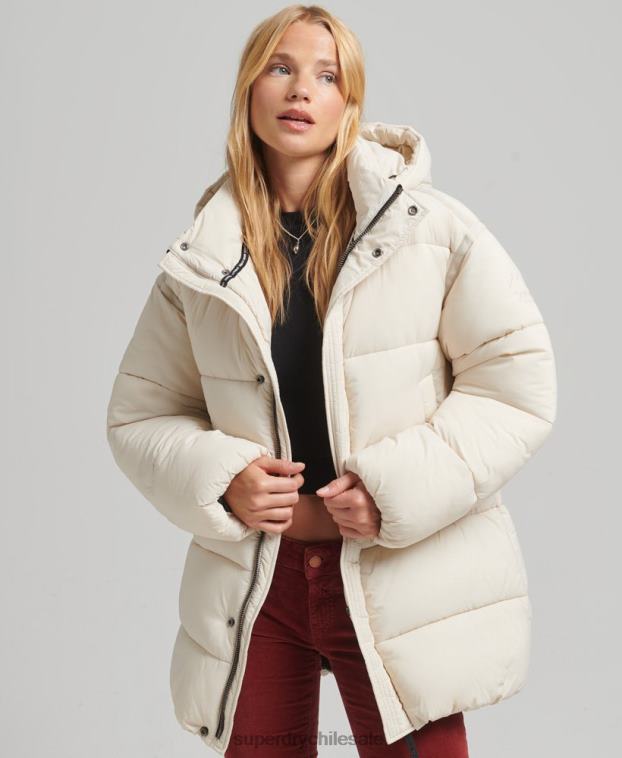 mujer Superdry crema chamarra parka acolchada capullo xpd 2R68Z5496