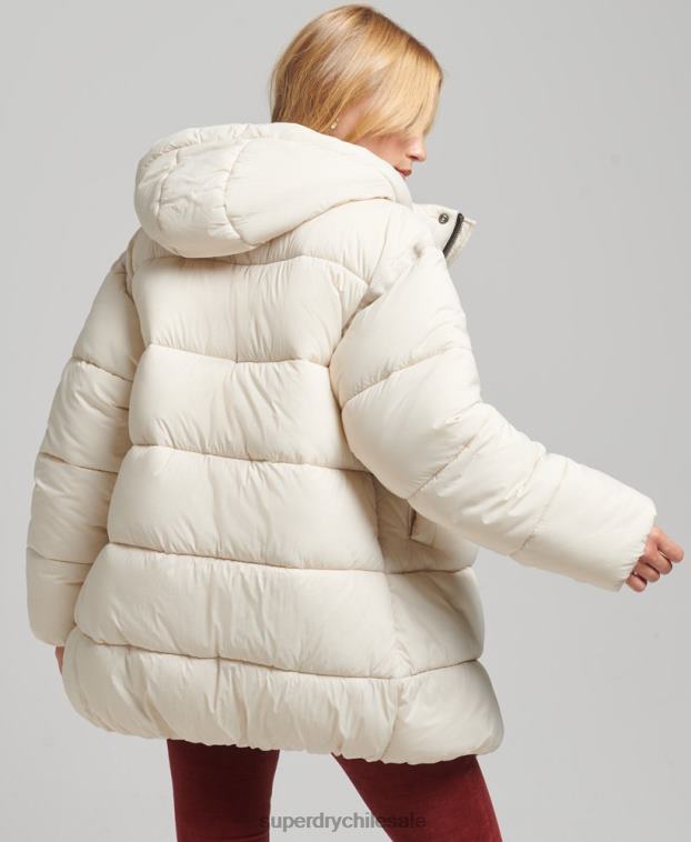 mujer Superdry crema chamarra parka acolchada capullo xpd 2R68Z5496