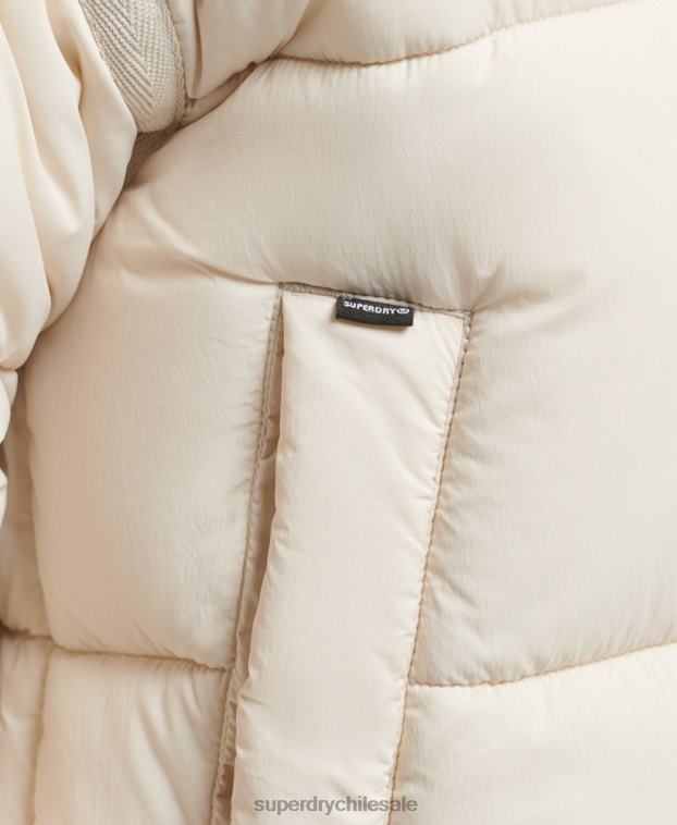 mujer Superdry crema chamarra parka acolchada capullo xpd 2R68Z5496