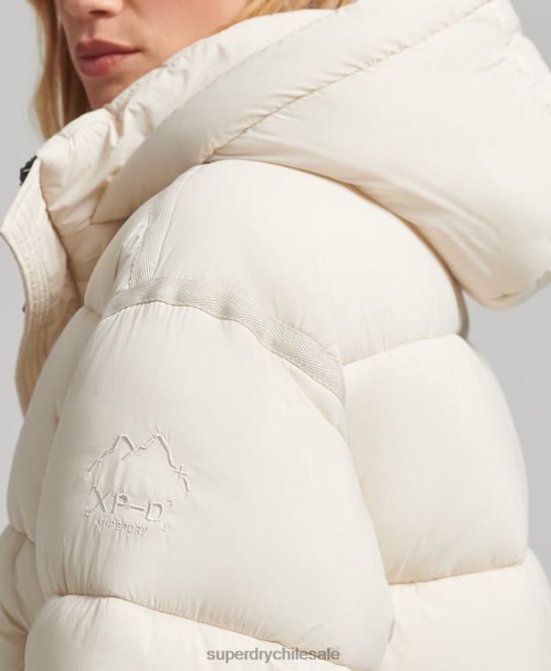 mujer Superdry crema chamarra parka acolchada capullo xpd 2R68Z5496