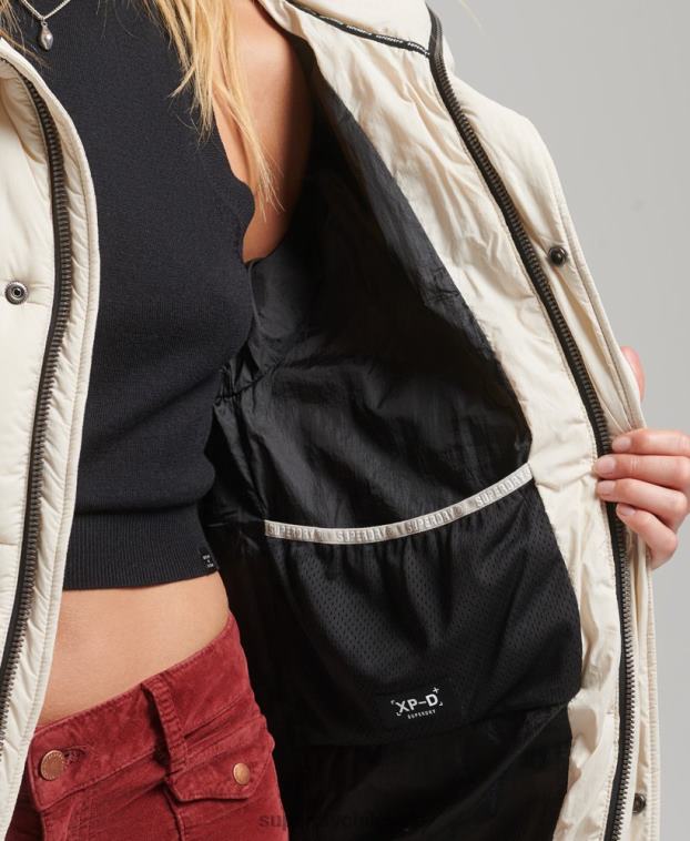 mujer Superdry crema chamarra parka acolchada capullo xpd 2R68Z5496