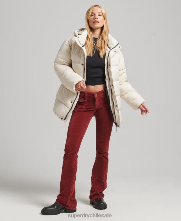 mujer Superdry crema chamarra parka acolchada capullo xpd 2R68Z5496