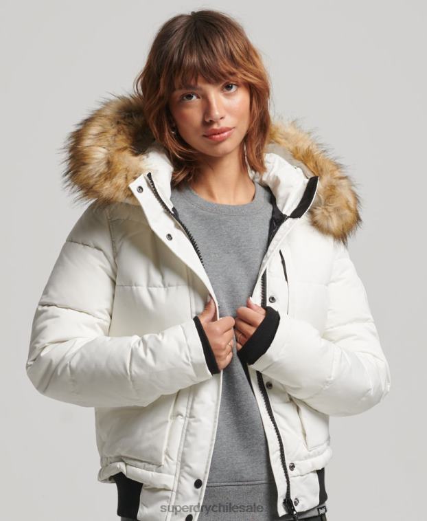 mujer Superdry crema chaqueta bomber everest 2R68Z3768