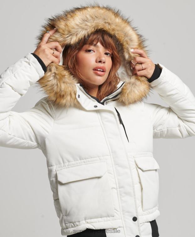 mujer Superdry crema chaqueta bomber everest 2R68Z3768