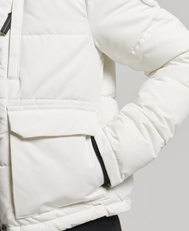 mujer Superdry crema chaqueta bomber everest 2R68Z3768
