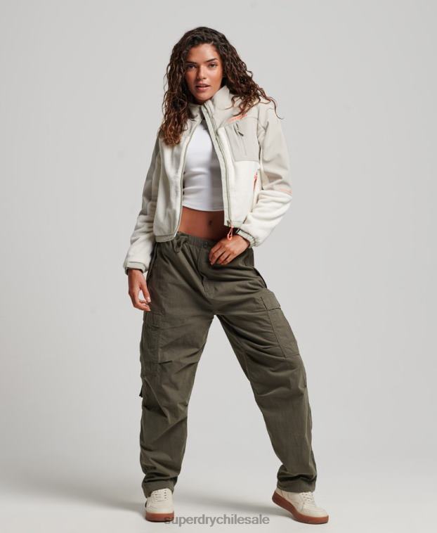 mujer Superdry crema chaqueta de trekking híbrida de código 2R68Z3616