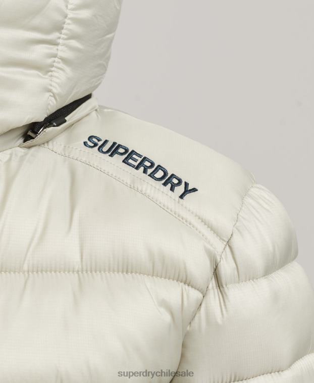 mujer Superdry gris chamarra capitonada deportiva ligera 2R68Z3614