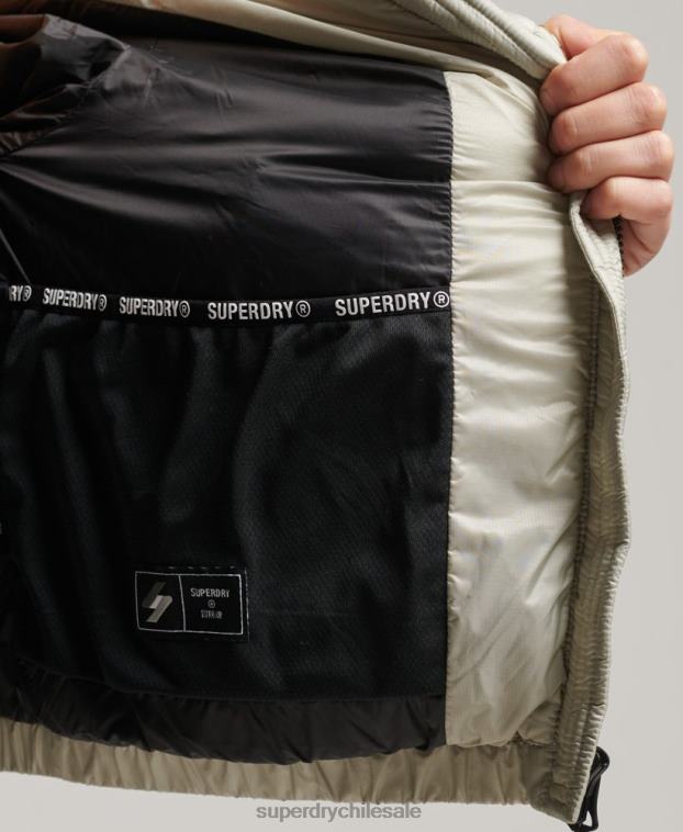 mujer Superdry gris chamarra capitonada deportiva ligera 2R68Z3614