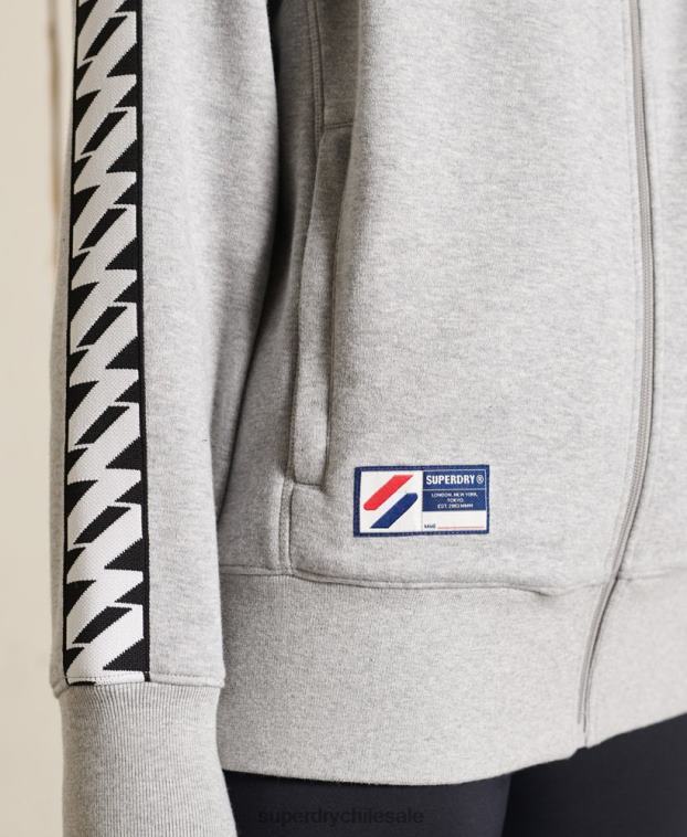 mujer Superdry gris chamarra de chándal con cinta oversize 2R68Z6047