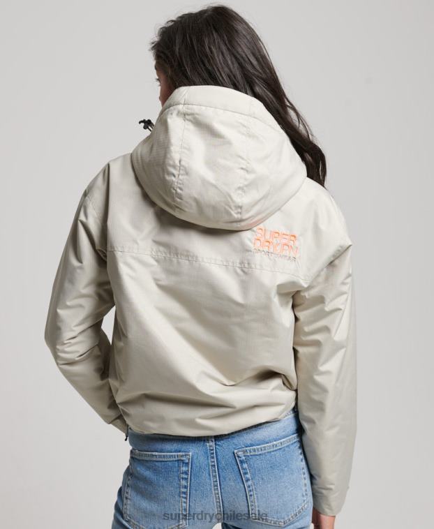 mujer Superdry gris chaqueta cortavientos sd 2R68Z3519