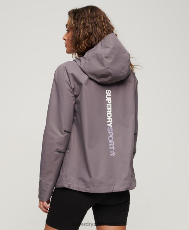 mujer Superdry gris chaqueta impermeable 2R68Z2230