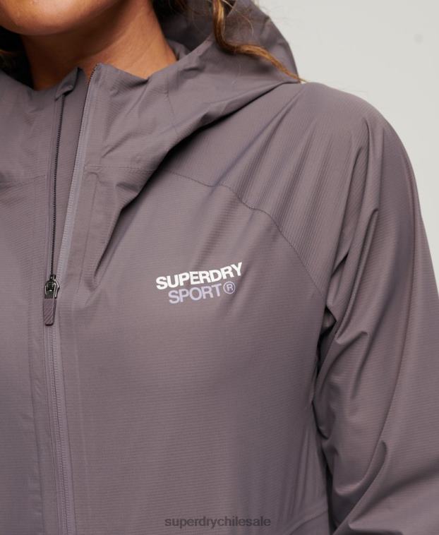 mujer Superdry gris chaqueta impermeable 2R68Z2230