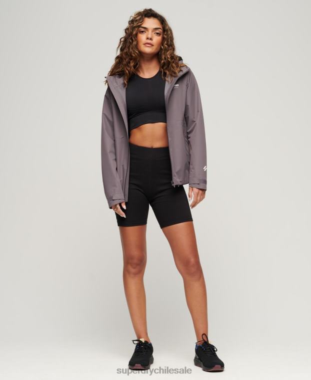 mujer Superdry gris chaqueta impermeable 2R68Z2230