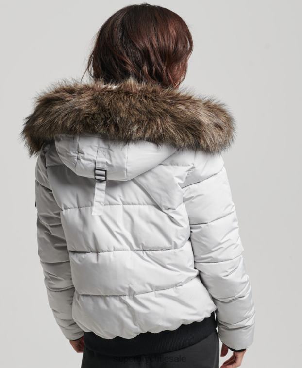 mujer Superdry gris claro chamarra bomber everest ella 2R68Z5468