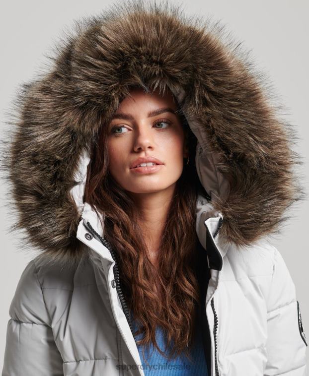 mujer Superdry gris claro chamarra bomber everest ella 2R68Z5468