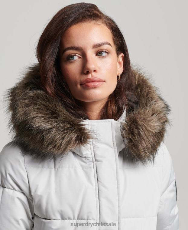 mujer Superdry gris claro chamarra bomber everest ella 2R68Z5468