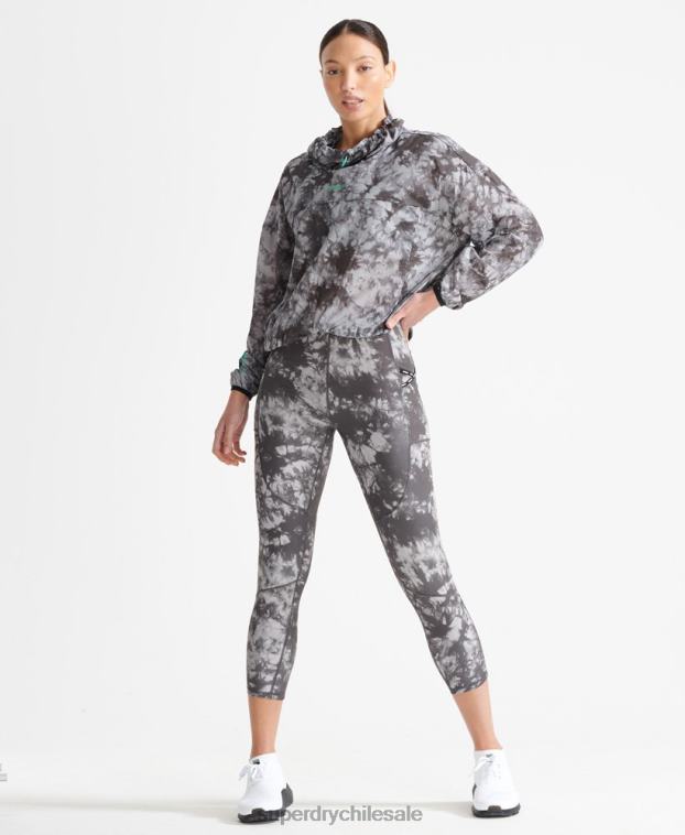 mujer Superdry gris correr capa de lluvia ligera 2R68Z5665