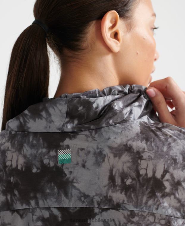 mujer Superdry gris correr capa de lluvia ligera 2R68Z5665