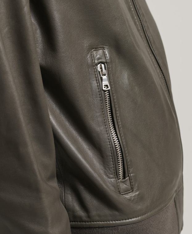 mujer Superdry gris oscuro chamarra bomber de cuero 2R68Z5620