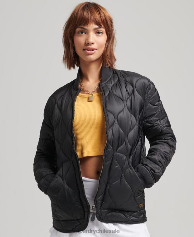 mujer Superdry gris oscuro chamarra bomber oversize con forro 2R68Z5724