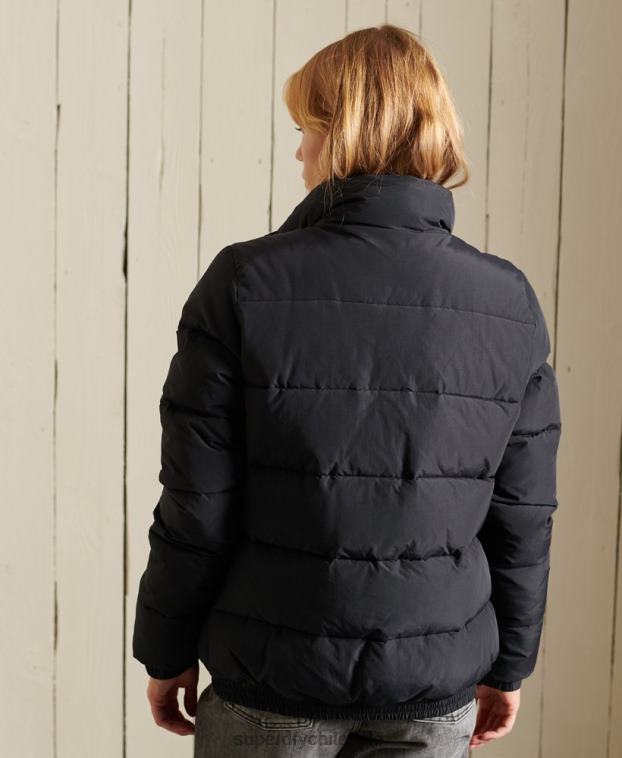 mujer Superdry gris oscuro chaqueta acolchada retro source 2R68Z5625