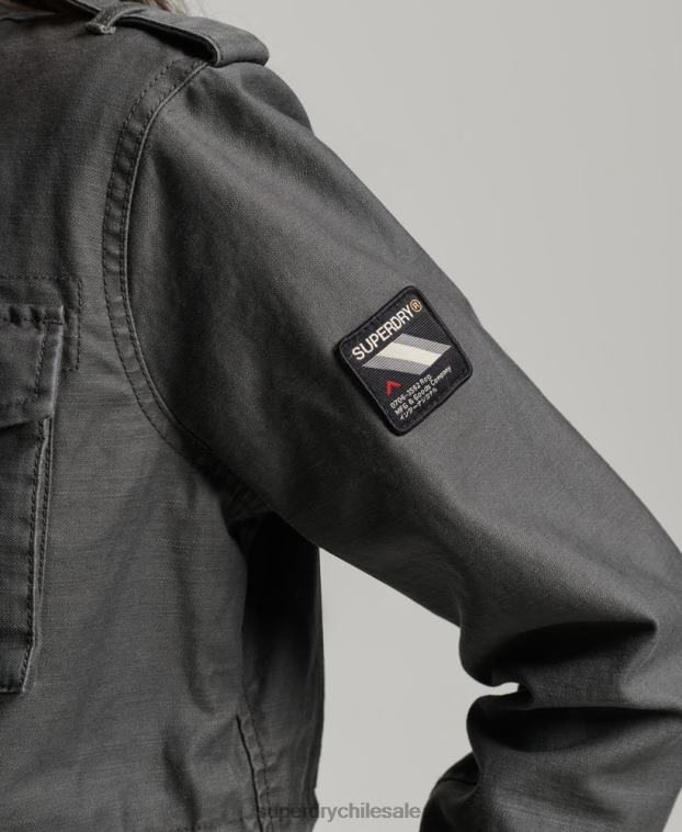 mujer Superdry gris oscuro chaqueta m65 antigua 2R68Z3539